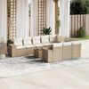 vidaXL Salon de jardin 11 pcs avec coussins beige r&eacute;sine tress&eacute;e