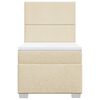 vidaXL Sommier &agrave; lattes de lit avec matelas Cr&egrave;me 80x200 cm Tissu