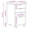 vidaXL Cabinet roulant Blanc 34 x 39 x 56 cm Bois de Pin Massif