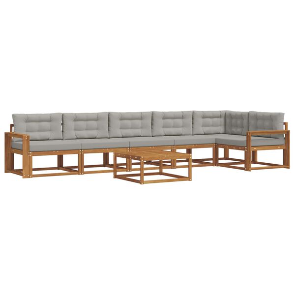 vidaXL Ensemble de canap&eacute;s d'ext&eacute;rieur 7 pcs Gris Naturel et Clair