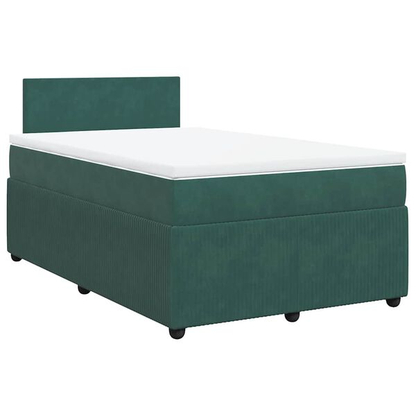 vidaXL Sommier &agrave; lattes de lit et matelas Vert fonc&eacute; 120x200cm Velours