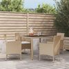 vidaXL Ensemble &agrave; manger de jardin avec coussins 5pcs Beige poly rotin