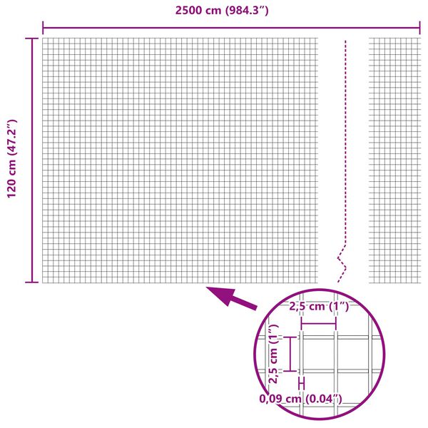 vidaXL Clôture en fil soudé Vert 1.2 x 25 m Acier