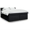 vidaXL Sommier &agrave; lattes de lit avec matelas Noir 180x200 cm Tissu