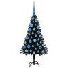 vidaXL Sapin de No&euml;l avec 150 LED avec support Noir 120 cm PVC