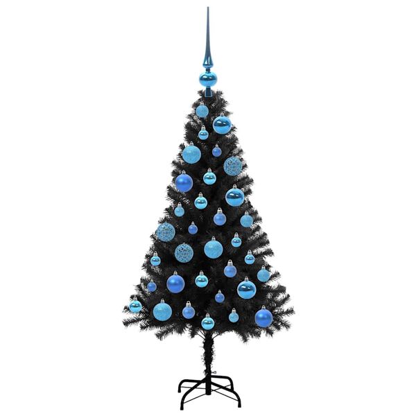 vidaXL Sapin de No&euml;l avec 150 LED avec support Noir 120 cm PVC