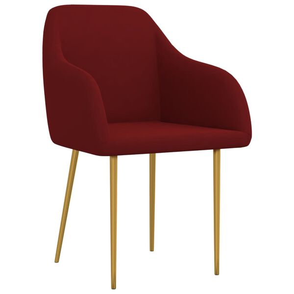 vidaXL Chaises &agrave; manger lot de 6 rouge bordeaux velours