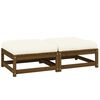 vidaXL Repose-pieds de jardin avec coussins lot de 2 bois pin massif