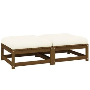 vidaXL Repose-pieds de jardin avec coussins lot de 2 bois pin massif