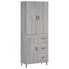 vidaXL Buffet haut Sonoma gris 69,5x34x180 cm Bois d'ing&eacute;nierie
