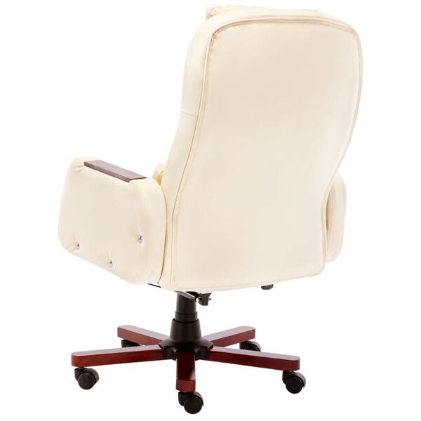 vidaXL Chaise de bureau Cr&egrave;me Similicuir