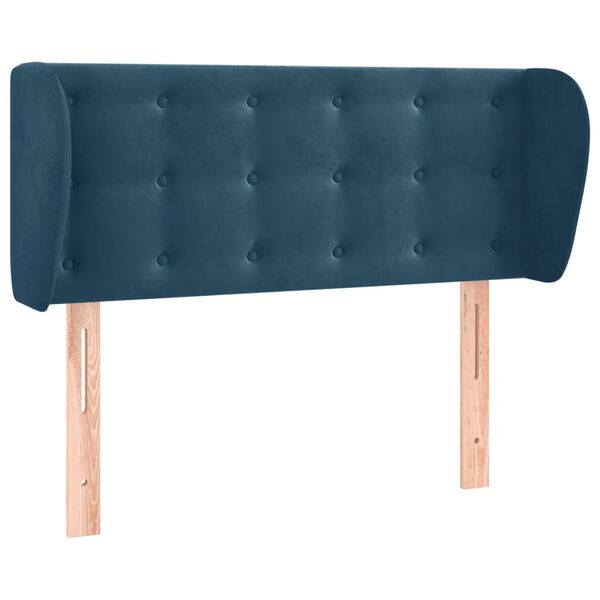 vidaXL T&ecirc;te de lit avec oreilles Bleu fonc&eacute; 83x23x78/88 cm Velours