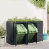 vidaXL Rangement de poubelle à roulettes pour 3 poubelles Anthracite