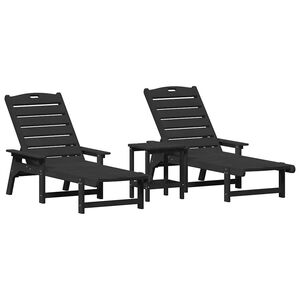 vidaXL Mobilier de jardin lounge 2-personne 3 pcs Noir 38 x 38 x 46 cm
