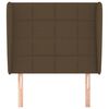 vidaXL T&ecirc;te de lit avec oreilles Marron fonc&eacute; 93x23x118/128 cm Tissu