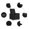 vidaXL Fauteuil inclinable Noir Tissu