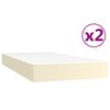 vidaXL Sommier &agrave; lattes de lit avec matelas Cr&egrave;me 200x200cm Similicuir