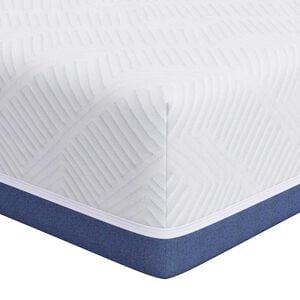 vidaXL Matelas Blanc et Bleu 140 x 200 cm Tissu jacquard