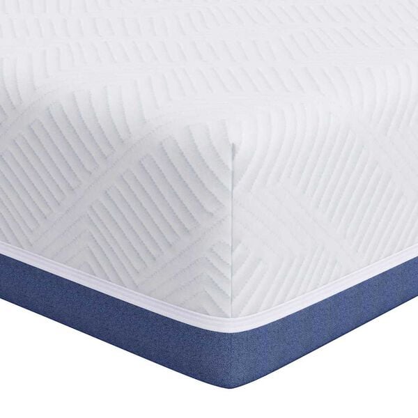 vidaXL Matelas Blanc et Bleu 140 x 200 cm Tissu jacquard