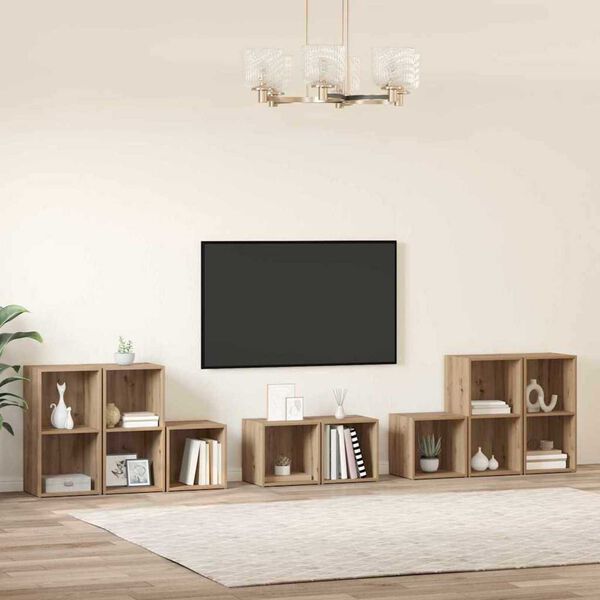 vidaXL Ensemble de meubles TV 8 pcs Chêne artisanal Bois d'ingénierie