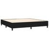 vidaXL Sommier &agrave; lattes de lit avec matelas Noir 200x200 cm Tissu