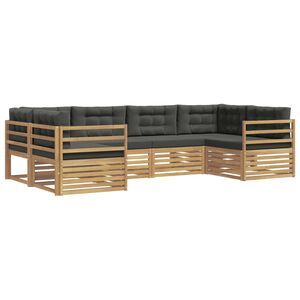 vidaXL Ensemble de canap&eacute;s d'ext&eacute;rieur 6 pc Blanc et anthracite