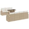 vidaXL Ensemble de canapé de jardin 8 pcs Beige Poly rotin