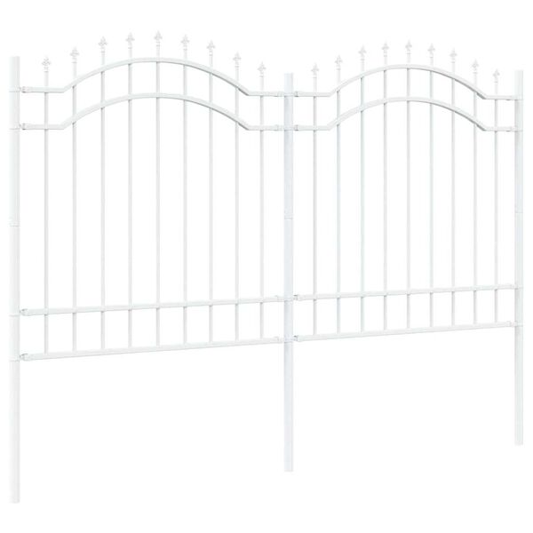 vidaXL Cl&ocirc;ture de jardin Blanc 240 x 165 cm Acier peint par poudre