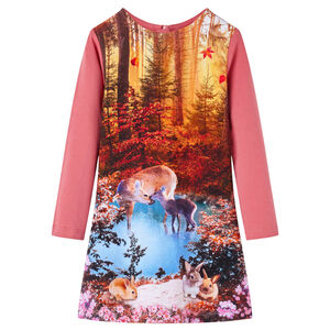 Robe pour enfants &agrave; manches longues vieux rose 104