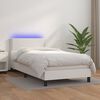 vidaXL Sommier &agrave; lattes de lit avec matelas et LED Blanc 90x200cm