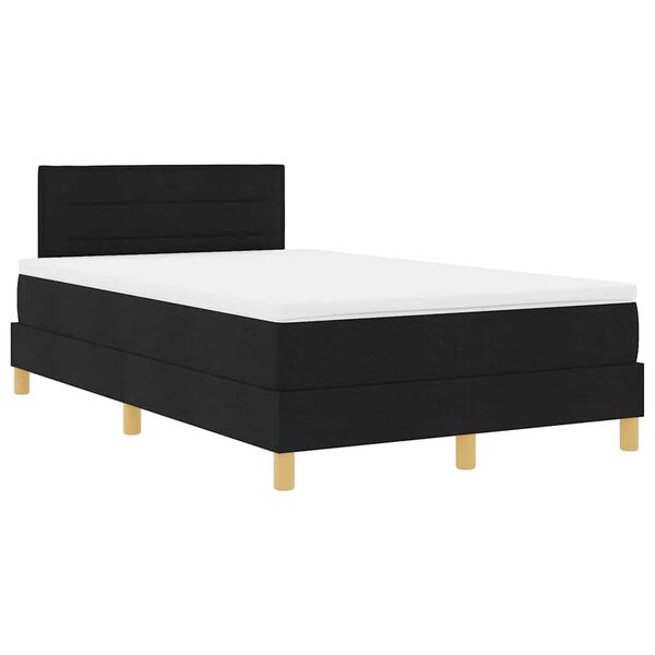 vidaXL Lit &agrave; ressorts avec matelas Noir 120 x 190 cm tissu
