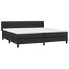 vidaXL Sommier &agrave; lattes de lit avec matelas Noir 200x200 cm Similicuir