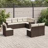 vidaXL Salon de jardin 8 pcs avec coussins marron r&eacute;sine tress&eacute;e