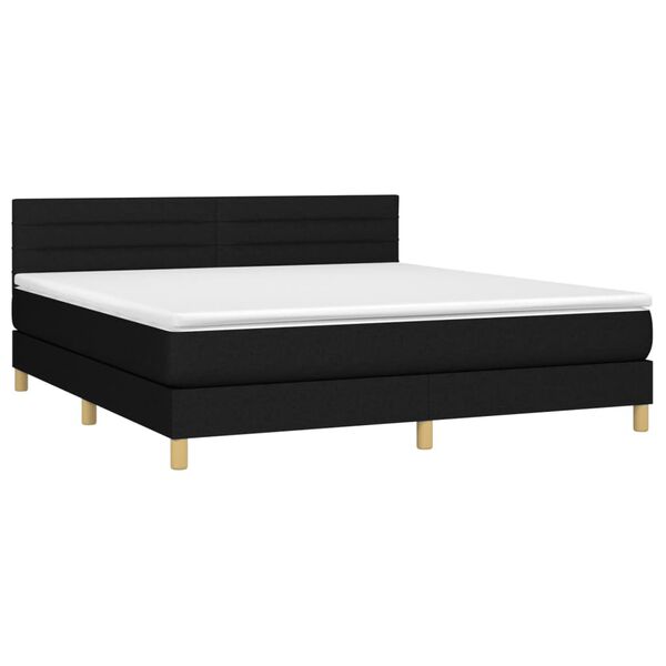vidaXL Sommier &agrave; lattes de lit avec matelas Noir 160x200 cm Tissu