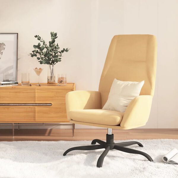 vidaXL Chaise de relaxation Cr&egrave;me Similicuir daim