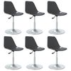 vidaXL Chaises pivotantes &agrave; manger lot de 6 gris PP