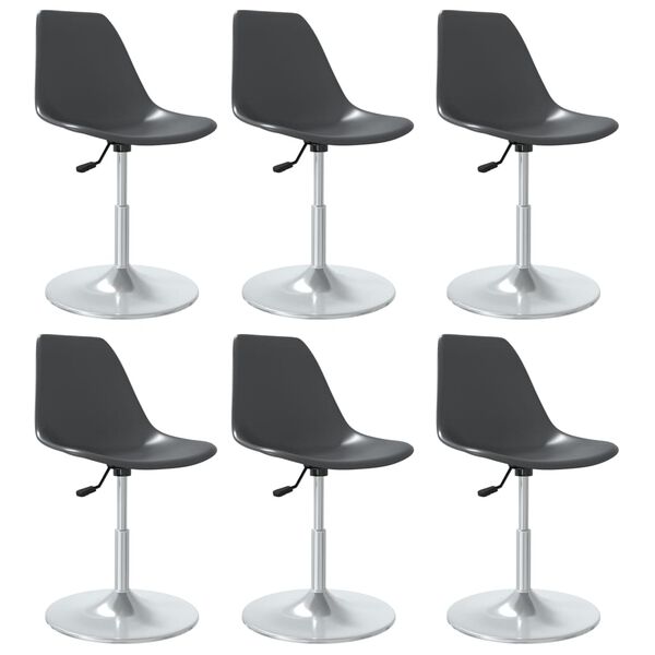 vidaXL Chaises pivotantes &agrave; manger lot de 6 gris PP