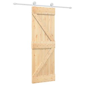 vidaXL Porte coulissante 70 x 210 cm Bois de pin massif (non trait&eacute;)