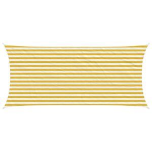 vidaXL Voile d'ombre Jaune et blanc 2 x 5 m HDPE