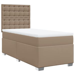 vidaXL Sommier &agrave; lattes de lit avec matelas Cappuccino 90x190 cm