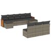 vidaXL Salon de jardin avec coussins 10 pcs gris r&eacute;sine tress&eacute;e