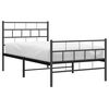 vidaXL Cadre de lit m&eacute;tal sans matelas avec pied de lit noir 90x200 cm