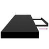 vidaXL &Eacute;tag&egrave;re murale flottante Noir brillant 120x23,5x3,8 cm MDF