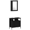vidaXL Ensemble de mobilier de salle de bain 4 pcs Ch&ecirc;ne noir