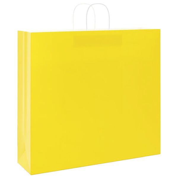 vidaXL Sacs en papier 50 pcs avec poign&eacute;es jaune 54x15x49 cm