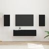 vidaXL Ensemble meuble TV 4 pcs Noir Bois d'ing&eacute;nierie