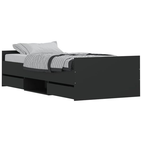 vidaXL Cadre de lit sans matelas noir 100x200 cm