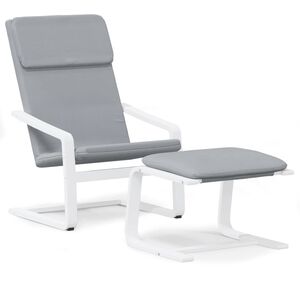 vidaXL Chaise de relaxation avec repose-pied Gris clair Tissu