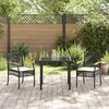 vidaXL Ensemble de salle &agrave; manger pour jardin 3 pcs Noir polyrotin