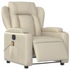 vidaXL Fauteuil de massage inclinable &eacute;lectrique cr&egrave;me similicuir